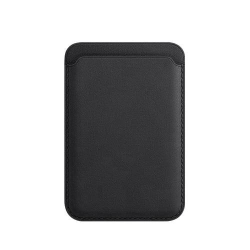 Foldova magnetic phone wallet in Midnight Black — vegan leather card holder